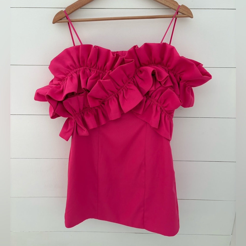 DO+BE Strapless Ruffled Mini Dress